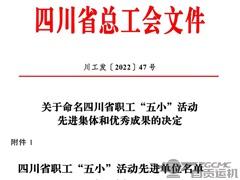 喜报！2024新澳门历史记录查询表最新获四川省职工“五小”活动先进单位和优秀成果